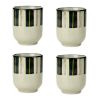 4Pcs Japanese Style Retro Stripe Ceramic Teacups Small Straight Wine Glass 150ML