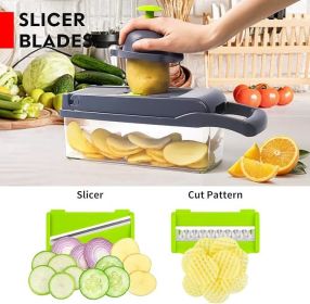 Vegetable Chopper, Pro Onion Chopper, Multifunctional 13 In 1 Food Chopper, Kitchen Vegetable Slicer Dicer Cutter,Veggie Chopper With 8 Blades,Carrot