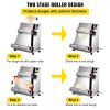 VEVOR Pizza Dough Roller Sheeter, Max 16" Automatic Commercial Dough Roller Sheeter, 370W Electric Pizza Dough Roller Stainless Steel, Suitable for No