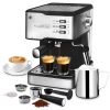 Geek Chef Espresso Machine, Espresso and Cappuccino latte Maker 20 Bar Pump Coffee Machine Compatible with ESE POD capsules filter&Milk Frother Steam