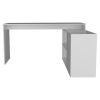 Axis Modern L-Shaped Computer Desk with Open & Closed Storage -White