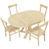 TOPMAX 5-Piece Rustic Round Pedestal Extendable Dining Table Set with 15.7" Removable Leaf and Simple Dining Chirs for Small Places, Natural