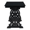 TREXM 5-Piece Retro Dining Set, Rectangular Wooden Dining Table and 4 Upholstered Chairs for Dining Room and Kitchen (Black)