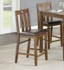 Brown Finish 5pc Counter Height Set Dining Table and 4 Chairs Upholstered Seat Wooden Kitchen Dining Furniture Set Transitional Style