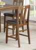 Brown Finish 5pc Counter Height Set Dining Table and 4 Chairs Upholstered Seat Wooden Kitchen Dining Furniture Set Transitional Style