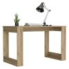 DEPOT E-SHOP Melb Writing Desk with Ample Workstation and Sturdy Legs, Light Oak